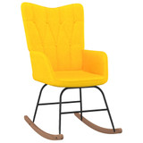 Stolica za ljuljanje s osloncem za noge boja senfa od tkanine Stolica za ljuljanje s osloncem za noge boja senfa od tkanine