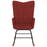 Stolica za ljuljanje s osloncem za noge boja vina od tkanine Stolica za ljuljanje s osloncem za noge boja vina od tkanine