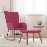 Stolica za ljuljanje s osloncem za noge boja vina baršunasta Stolica za ljuljanje s osloncem za noge boja vina baršunasta