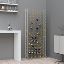 Stalak za vino za 96 boca zlatni metalni 340915