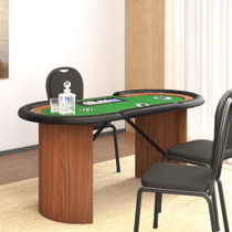 Stol za poker za 10 igrača držač za žetone zeleni 160x80x75 cm 80406