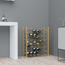 Stalak za vino za 48 boca zlatni metalni 340909