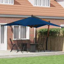 Konzolni suncobran s drvenom šipkom 400 x 300 cm azurnoplavi 318435