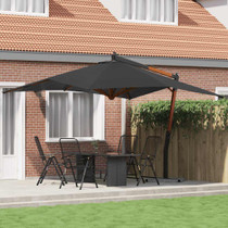 Konzolni suncobran s drvenom šipkom 400 x 300 cm antracit 318430