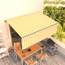 Automatska tenda na uvlačenje s roletom 4 x 3 m žuto-bijela 3069428