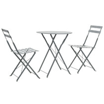 3-dijelni bistro set čelični sivi 44355