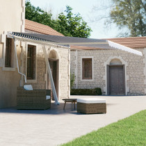 Samostojeća automatska tenda 400 x 300 cm plavo-bijela 3069546