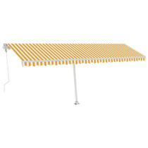 Samostojeća automatska tenda 600 x 350 cm žuto-bijela 3069688