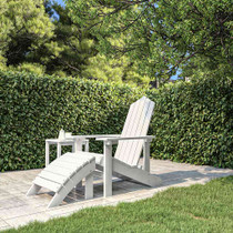 Vrtna stolica Adirondack s osloncem za noge HDPE bijela 318645 Vrtna stolica Adirondack s osloncem za noge HDPE bijela 318645