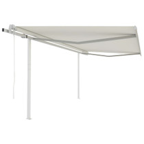 Automatska tenda na uvlačenje sa stupovima 4 x 3 m krem 3069947
