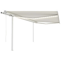 Automatska tenda sa senzorom za vjetar LED 4,5 x 3 m krem 3069972