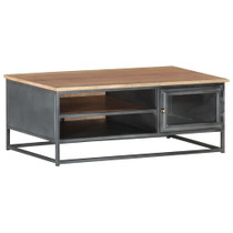 Stolić za kavu sivi 90 x 50 x 35 cm od masivnog bagremovog drva 323500