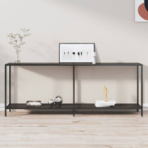 Konzolni stol crni 200 x 35 x 75,5 cm od kaljenog stakla 331707 Konzolni stol crni 200 x 35 x 75,5 cm od kaljenog stakla 331707