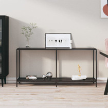 Konzolni stol crni 160 x 35 x 75,5 cm od kaljenog stakla 331699 Konzolni stol crni 160 x 35 x 75,5 cm od kaljenog stakla 331699