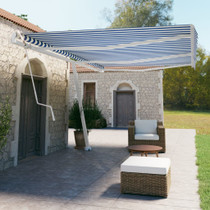 Samostojeća automatska tenda 600 x 350 cm plavo-bijela 3069686