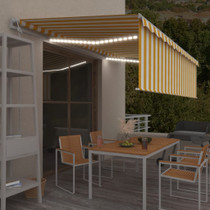 Automatska tenda s roletom i senzorom LED 5 x 3 m žuto-bijela 3069353