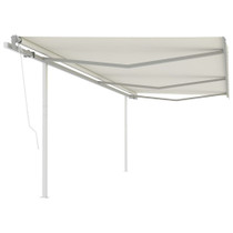 Automatska tenda na uvlačenje sa stupovima 6 x 3 m krem 3070007