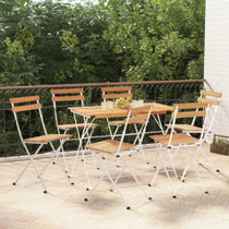 Sklopive bistro stolice 6 kom masivno bagremovo drvo i čelik 3152108
