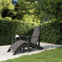 Vrtna stolica Adirondack s osloncem za noge HDPE antracit 318646 Vrtna stolica Adirondack s osloncem za noge HDPE antracit 318646