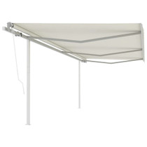 Automatska tenda na uvlačenje sa stupovima 6 x 3,5 m krem 3070087