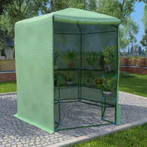 Staklenik s policama čelični 227 x 223 cm 48166