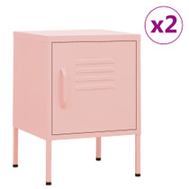 Noćni ormarići 2 kom ružičasti 35 x 35 x 51 cm čelični 3095209 Noćni ormarići 2 kom ružičasti 35 x 35 x 51 cm čelični 3095209