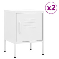 Noćni ormarići 2 kom bijeli 35 x 35 x 51 cm čelični 3095213 Noćni ormarići 2 kom bijeli 35 x 35 x 51 cm čelični 3095213