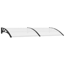 Nadstrešnica za vrata crna i prozirna 240 x 80 cm PC 144816