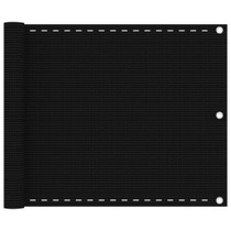 Balkonski zastor crni 75 x 500 cm HDPE 311030