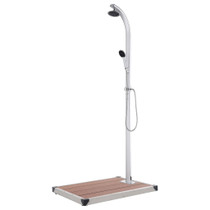 Vrtni tuš sa smeđom bazom 220 cm aluminijski 3070781