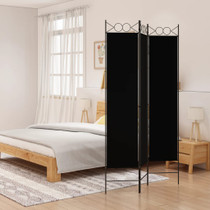 Sobna pregrada s 3 panela crna 120 x 200 cm od tkanine 350149 Sobna pregrada s 3 panela crna 120 x 200 cm od tkanine 350149