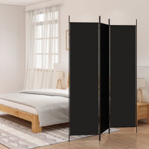 Sobna pregrada s 3 panela crna 150 x 200 cm od tkanine 350181 Sobna pregrada s 3 panela crna 150 x 200 cm od tkanine 350181