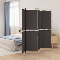 Sobna pregrada s 4 panela smeđa 200 x 200 cm od tkanine 350231