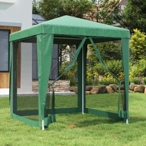 Šator za zabave s 4 mrežasta bočna zida zeleni 2 x 2 m HDPE 319218
