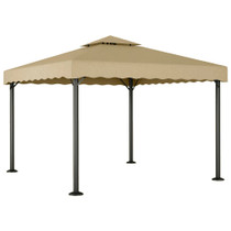 Sjenica smeđesiva 3 x 3 m od aluminija i čelika 318522