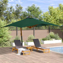Konzolni suncobran s drvenom šipkom 400 x 300 cm zeleni 318428