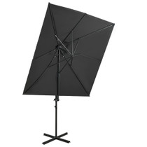 Konzolni suncobran s dvostrukim vrhom 250 x 250 cm antracit 312362 Konzolni suncobran s dvostrukim vrhom 250 x 250 cm antracit 312362