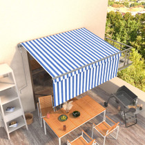 Automatska tenda na uvlačenje s roletom 3 x 2,5 m plavo-bijela 3069386