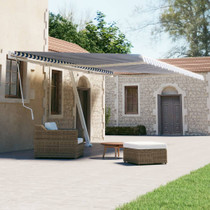 Samostojeća tenda na ručno uvlačenje 600 x 300 cm plavo-bijela 3069596