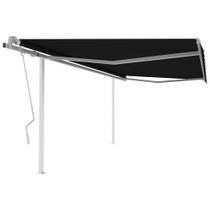 Tenda na ručno uvlačenje sa stupovima 4,5 x 3 m antracit 3069959