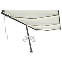 Automatska tenda sa senzorom za vjetar LED 600 x 350 cm krem 3069892