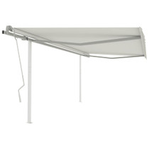 Tenda na ručno uvlačenje sa stupovima 4 x 3 m krem 3069937