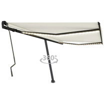 Tenda na ručno uvlačenje s LED svjetlima 400 x 300 cm krem 3069742