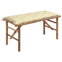 Sklopiva vrtna klupa s jastukom 118 cm od bambusa 3063866