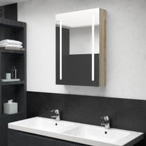 LED kupaonski ormarić s ogledalom boja hrasta 50 x 13 x 70 cm 326499