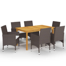 7-dijelni vrtni blagovaonski set smeđi 3067768