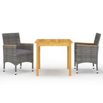 3-dijelni vrtni blagovaonski set sivi 3067676