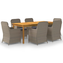 7-dijelni vrtni blagovaonski set smeđi 3067911
