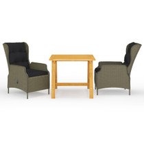 3-dijelni vrtni blagovaonski set smeđi 3068727