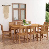 9-dijelni vrtni blagovaonski set od masivne tikovine 3059946